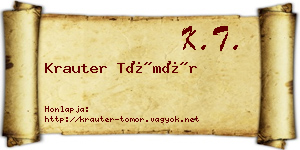 Krauter Tömör névjegykártya
